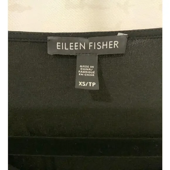 Eileen Fisher Silk Dress Tunic XS Little Black Dress - Picture 3 of 5